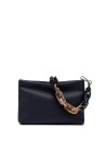 Navy blue Brenda clutch bag with resin chain