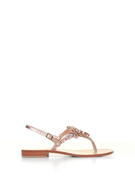 Thong sandal with jewel detail