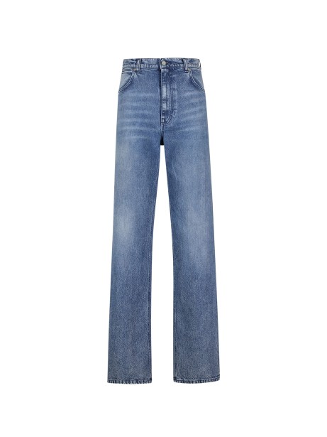 High-waisted jeans in blue denim