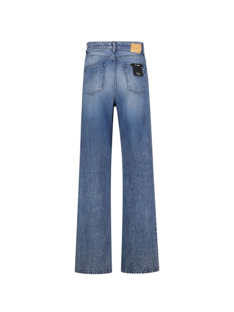 Jeans a vita alta in denim blu