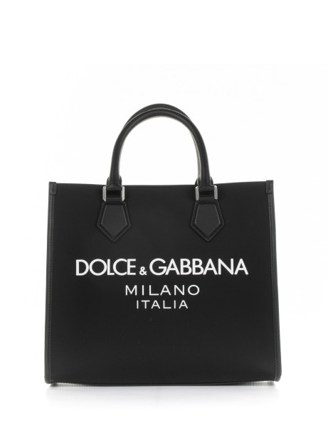 Large shopping bag with rubberized logo