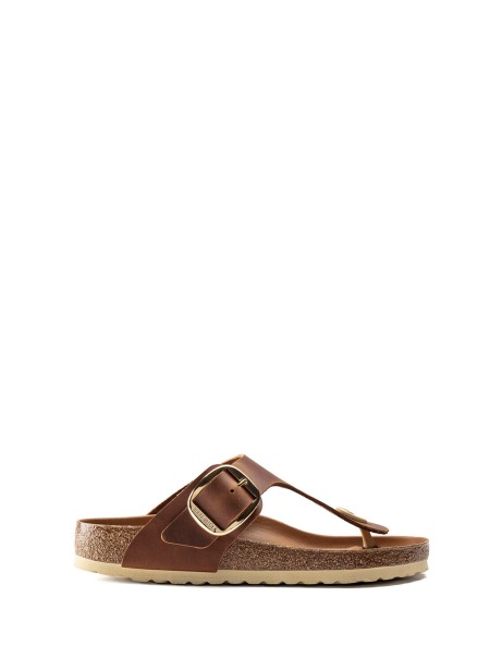 Gizeh Big Buckle flip flops in oiled leather