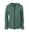 Green jacket with zip and hood