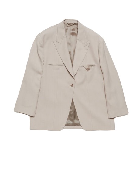 Beige tailored single-breasted jacket