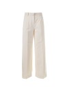 White high-waisted trousers