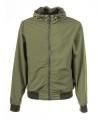 Green jacket with zip and hood