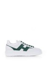 Sneakers H-Stripes in pelle bianco verde