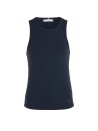 Navy blue top with mini logo