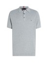Gray short-sleeved polo shirt with logo