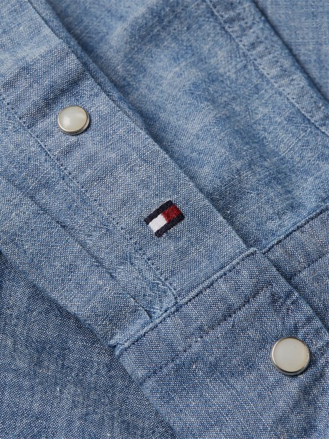 Camicia indaco con tasche