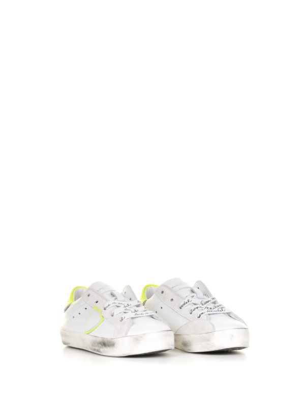 Sneaker bassa Kids con tallone giallo fluo