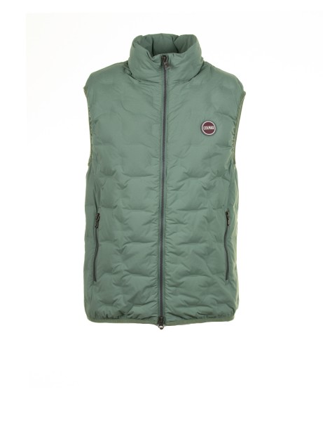 Green down quilted vest