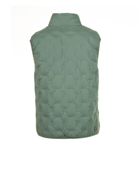 Gilet verde trapuntato in piuma 2