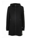 Giacca lunga nera in softshell stretch