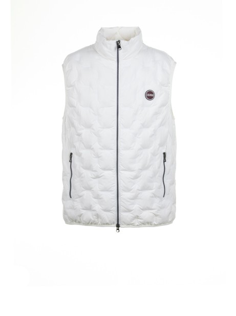 Gilet bianco trapuntato in piuma Gilet bianco trapuntato in piuma