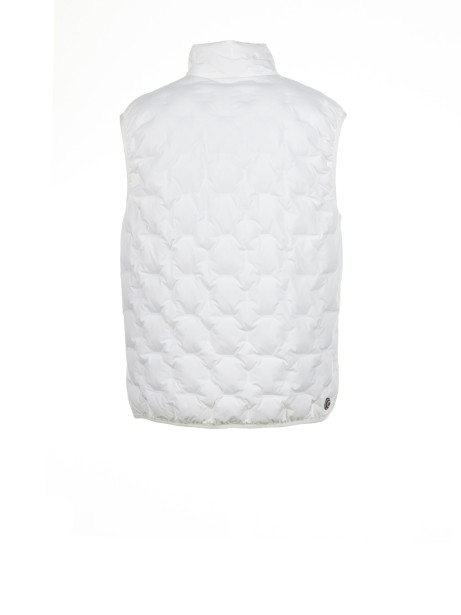 Gilet bianco trapuntato in piuma 2