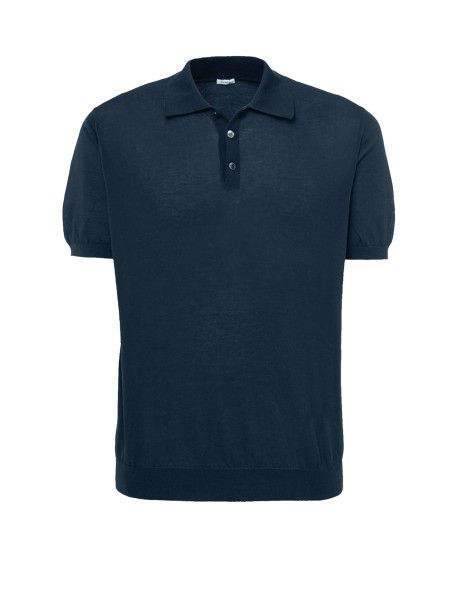 Polo with short sleeves in blue