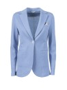 Light blue single-breasted jacket with pocket