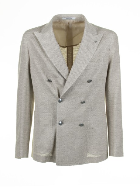 Beige double-breasted jacket