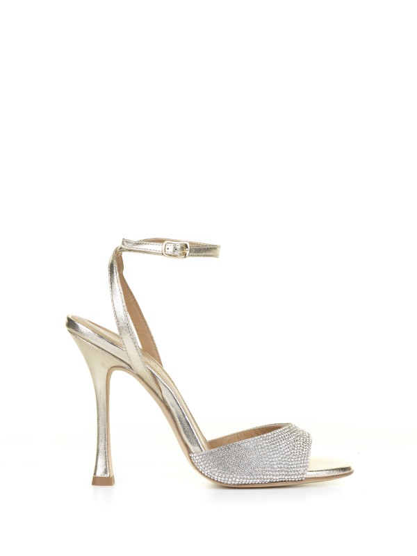Open sandal with strap and rhinestones Open sandal with strap and rhinestones