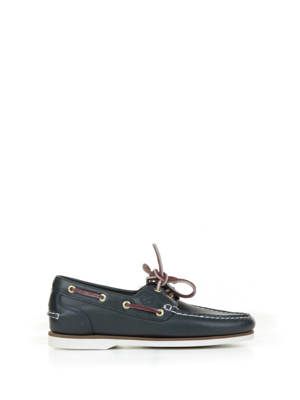 Blue leather boat loafer Blue leather boat loafer
