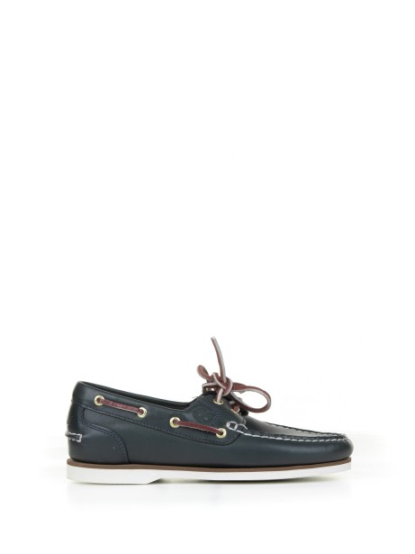 Blue leather boat loafer Blue leather boat loafer