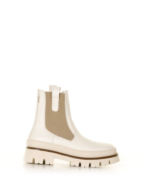 Stivaletto biker in pelle