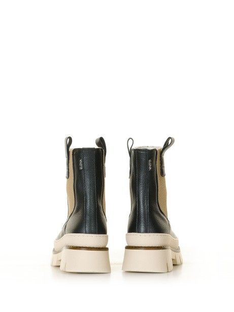 Leather biker boot