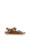 Milano Big Buckle sandal in oiled leather