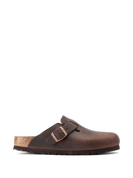 Boston brown leather slipper