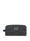 Toiletry bag in coated jacquard