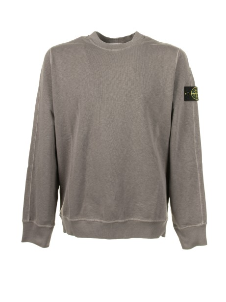 Dove gray crewneck sweatshirt with logo