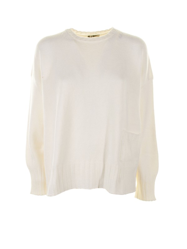 White crew neck sweater