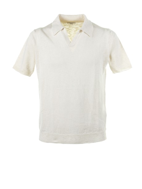 White short-sleeved polo shirt