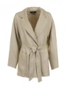 Beige linen jacket with belt