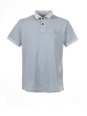 Light blue short-sleeved polo shirt with logo