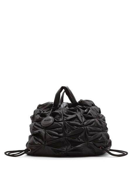 Large black nylon handbag