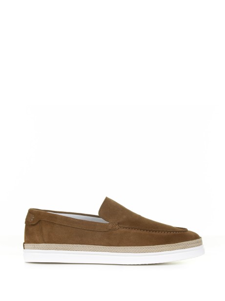 Brown suede moccasin