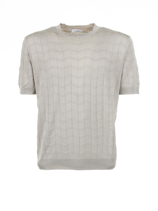 Beige cotton and silk T-shirt Beige cotton and silk T-shirt