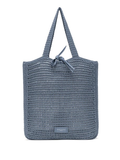 Vittoria bluette shopping bag in crochet fabric