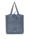 Shopping bag Vittoria bluette in tessuto uncinetto