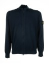 Navy blue sweater with zip and logo