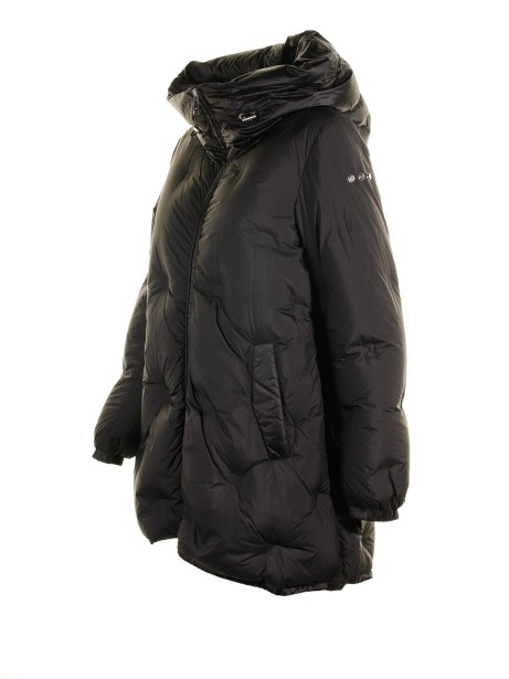 Women's black long down jacket 2