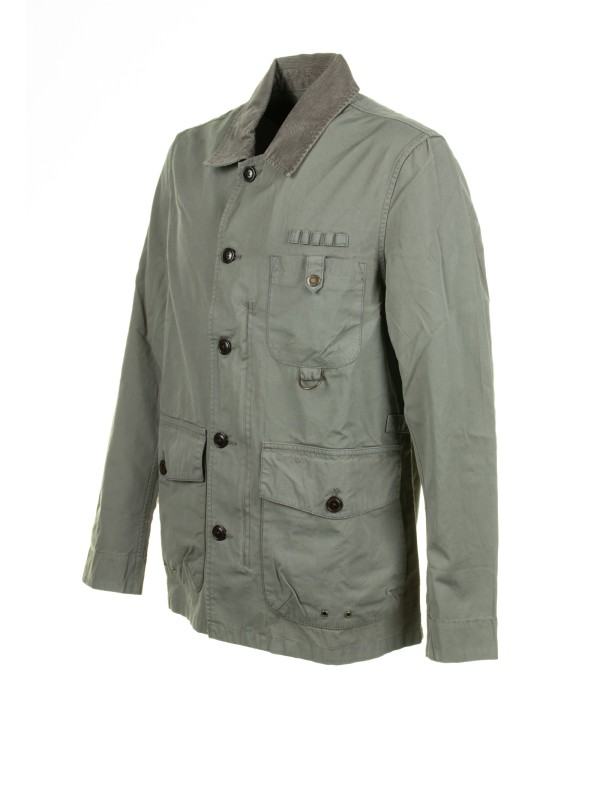 Cotton jacket with pockets and buttons