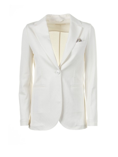 White single-breasted jacket with pocket
