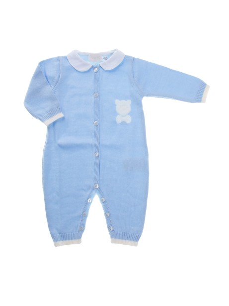 Tutina neonato azzurra in cotone