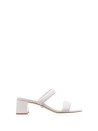 Double band white leather sandal