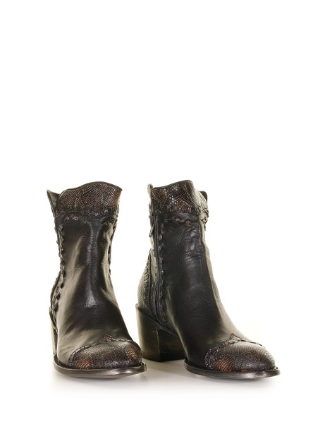 Stivaletto Crithier arrotondato con treccia e zip 2