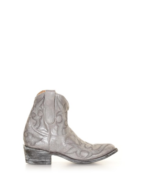 Texan ankle boot with worn effect silver Texan ankle boot with worn effect silver