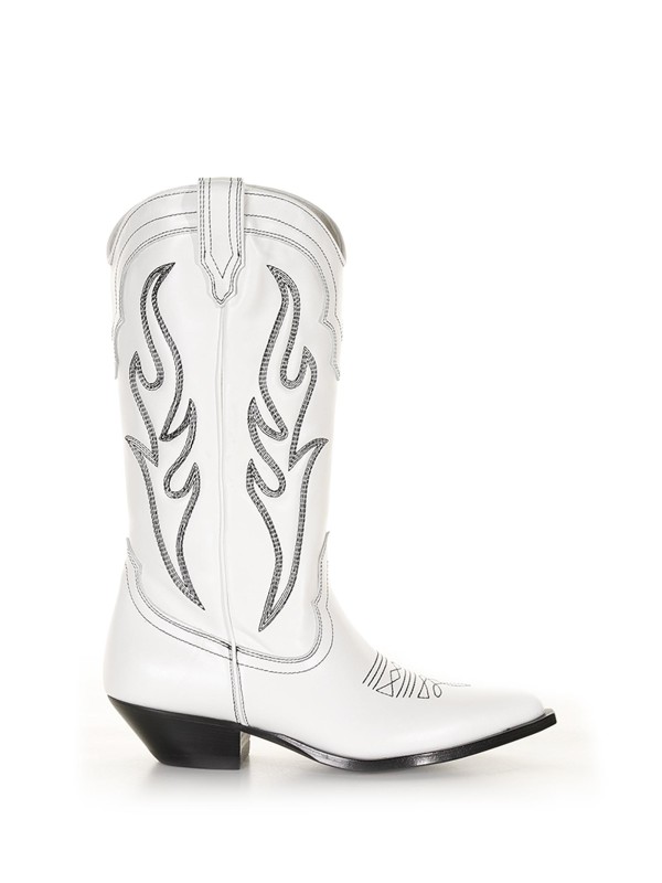 White Santa Fe Texan boot in cowboy style White Santa Fe Texan boot in cowboy style